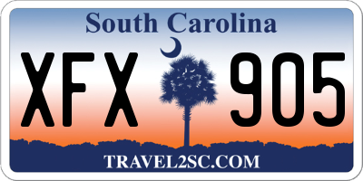 SC license plate XFX905