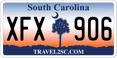 SC license plate XFX906