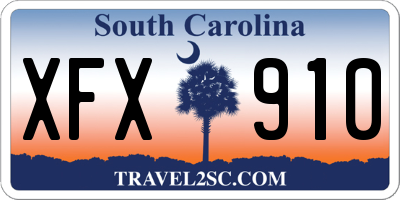 SC license plate XFX910