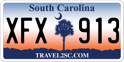SC license plate XFX913