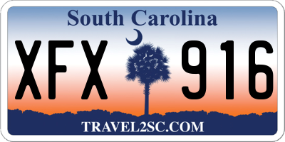 SC license plate XFX916