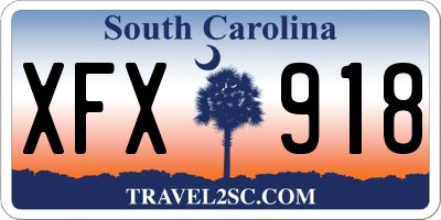 SC license plate XFX918