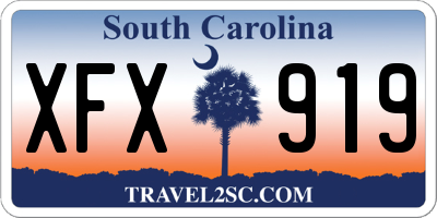 SC license plate XFX919