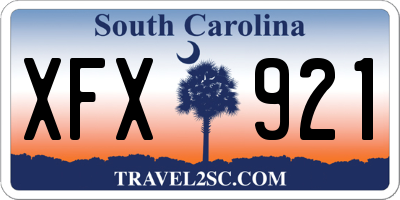 SC license plate XFX921