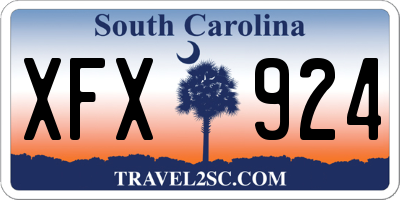 SC license plate XFX924