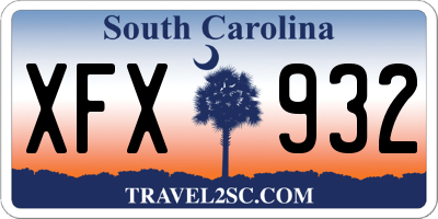 SC license plate XFX932