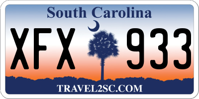 SC license plate XFX933