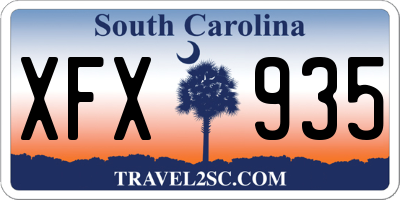SC license plate XFX935