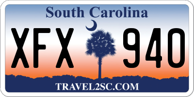SC license plate XFX940