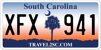 SC license plate XFX941
