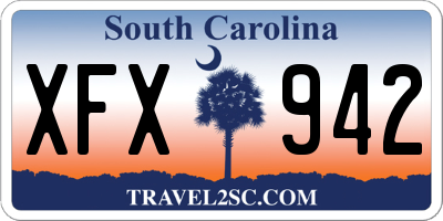 SC license plate XFX942