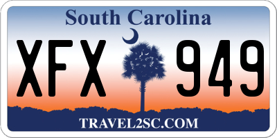SC license plate XFX949