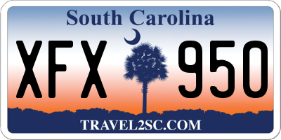 SC license plate XFX950