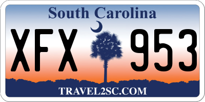 SC license plate XFX953
