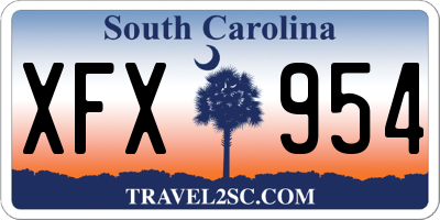 SC license plate XFX954