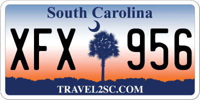 SC license plate XFX956