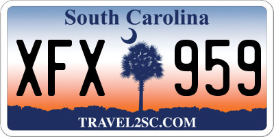 SC license plate XFX959