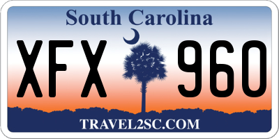 SC license plate XFX960