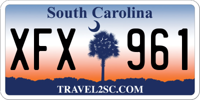 SC license plate XFX961