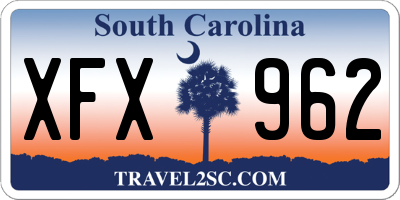 SC license plate XFX962