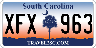 SC license plate XFX963