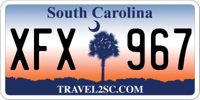 SC license plate XFX967