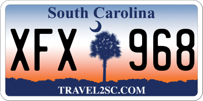 SC license plate XFX968