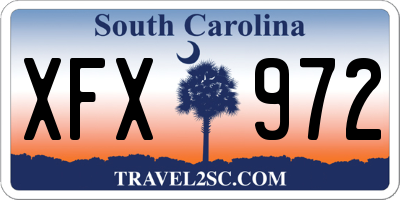 SC license plate XFX972