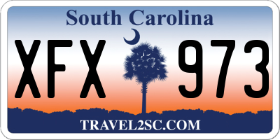 SC license plate XFX973