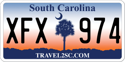 SC license plate XFX974