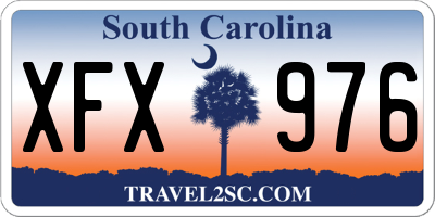 SC license plate XFX976