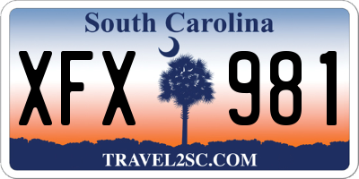 SC license plate XFX981