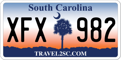 SC license plate XFX982