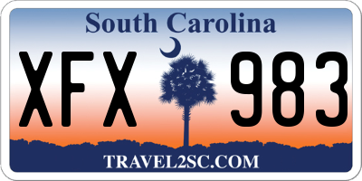 SC license plate XFX983