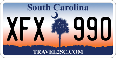 SC license plate XFX990