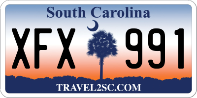 SC license plate XFX991
