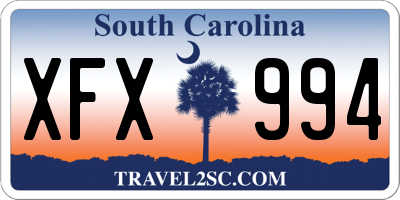 SC license plate XFX994