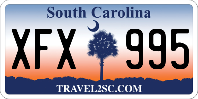 SC license plate XFX995