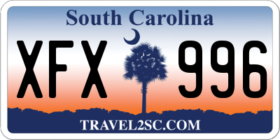 SC license plate XFX996