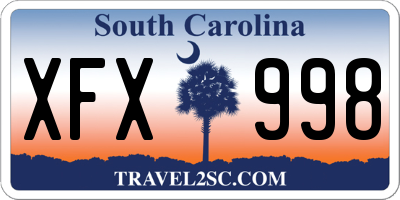 SC license plate XFX998