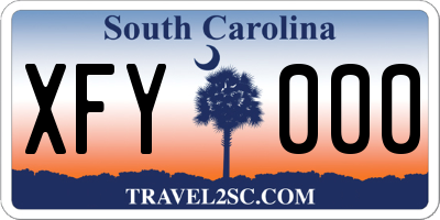 SC license plate XFY000