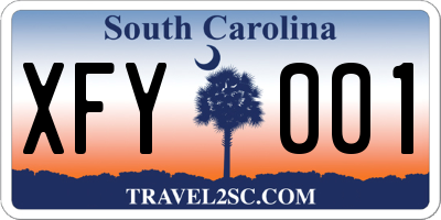 SC license plate XFY001