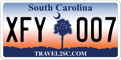 SC license plate XFY007
