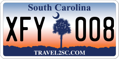 SC license plate XFY008