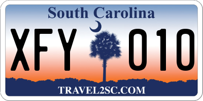 SC license plate XFY010