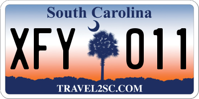 SC license plate XFY011