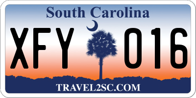 SC license plate XFY016