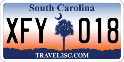SC license plate XFY018