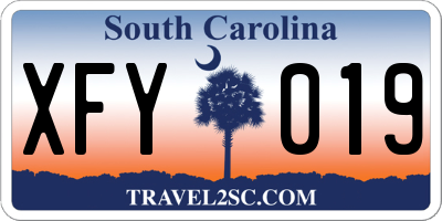 SC license plate XFY019