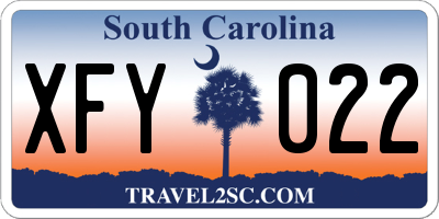 SC license plate XFY022